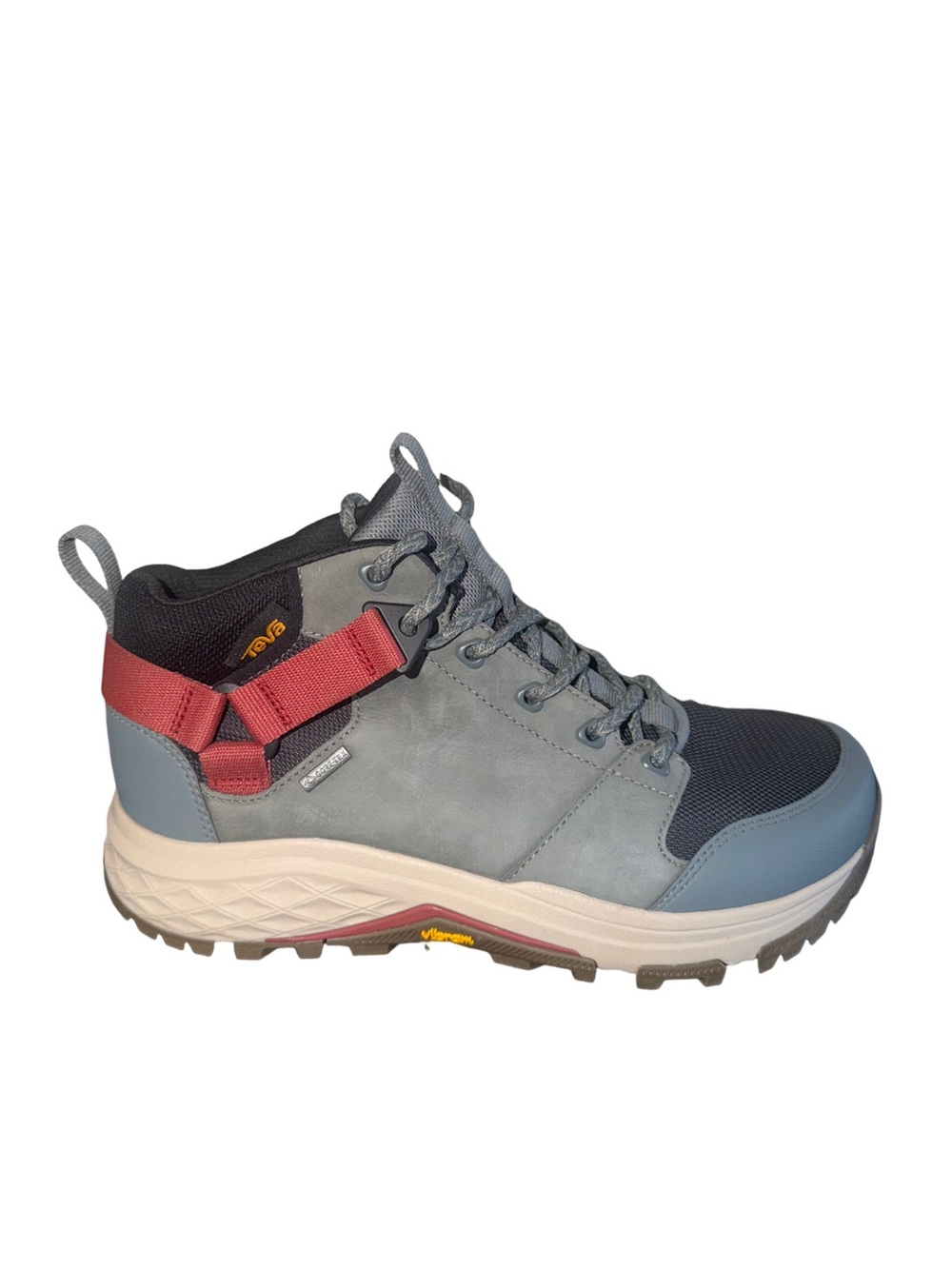 Teva Women’s GTX Grey Mid-Top Hiking Shoe with Red Strap size 9